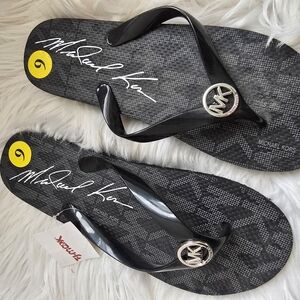Michael Kors Black Flip Flops